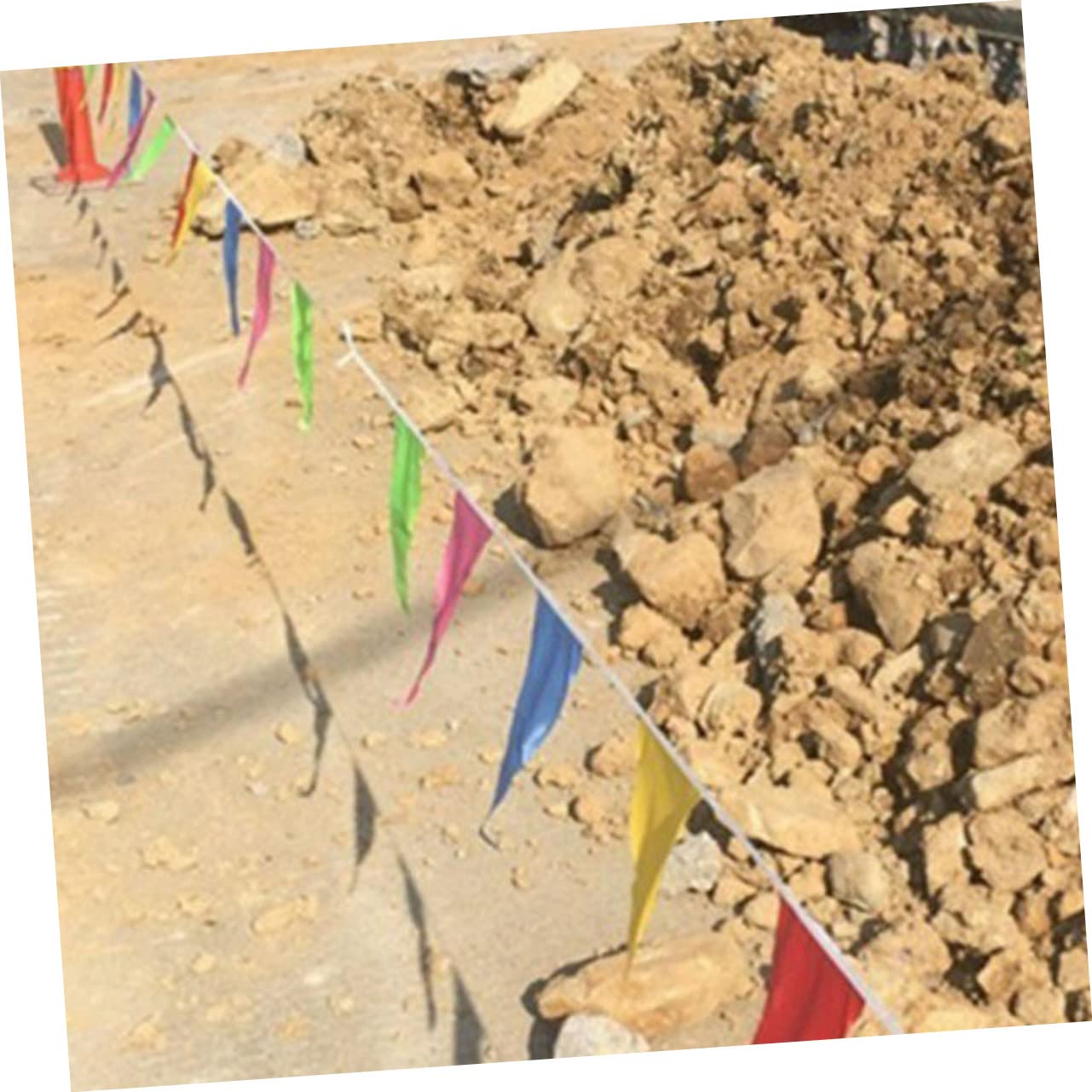 PRETYZOOM 1 String Colorful Warning Flags for Safety Reflective Alert Flags for Garden and Construction Use Easy to Store Lightweight and Compact