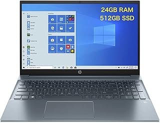 Newest HP Pavilion 15.6" IPS FHD Touchscreen Laptop, Intel 4-Core i7-1195G7, 24GB DDR4 512GB NVMe SSD, WiFi 6, USB-C, Backlit Keyboard, HDMI, Webcam, Windows 11 Pro (15-EG1073CL, Blue)