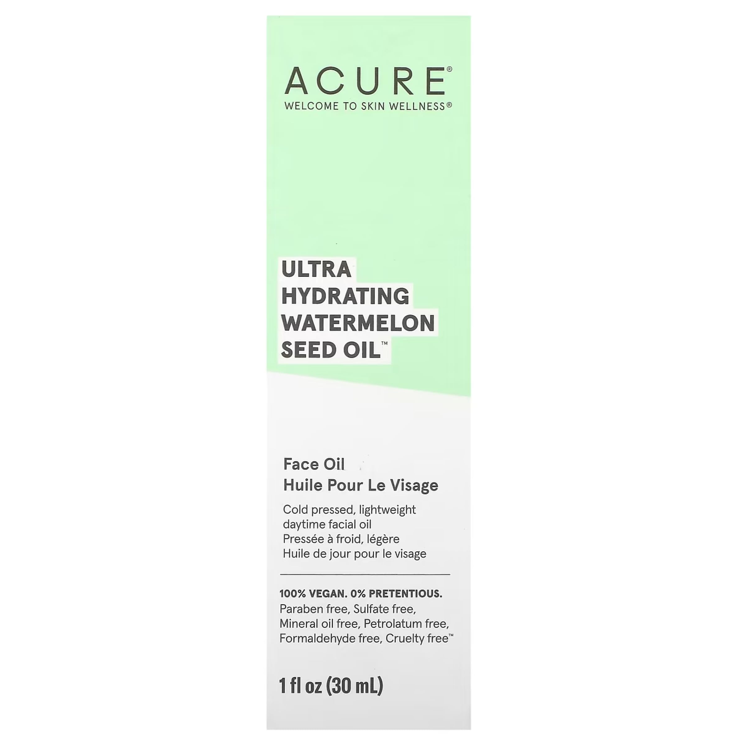 Acure Ultra Hydrating Watermelon Seed Oil, 100% Vegan Intense Moisture for Super Thirsty Skin 1 Fl Oz.