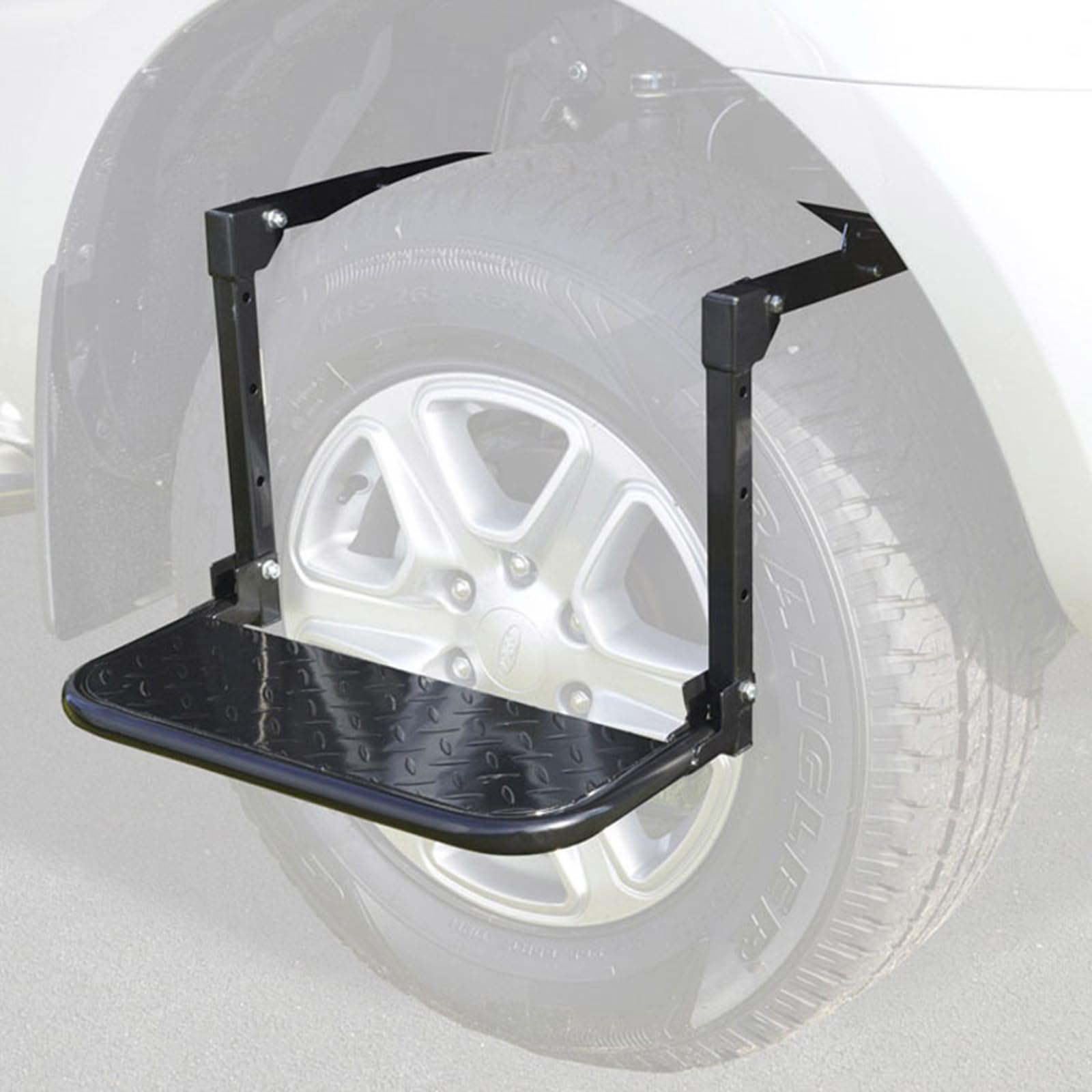 Pedana Pieghevole per Pneumatici, Adatta A da 27cm 38cm | Pedana regolabile e resistente, con superficie antiscivolo in rilievo, portata fino a 150 kg, per camion, SUV e camper