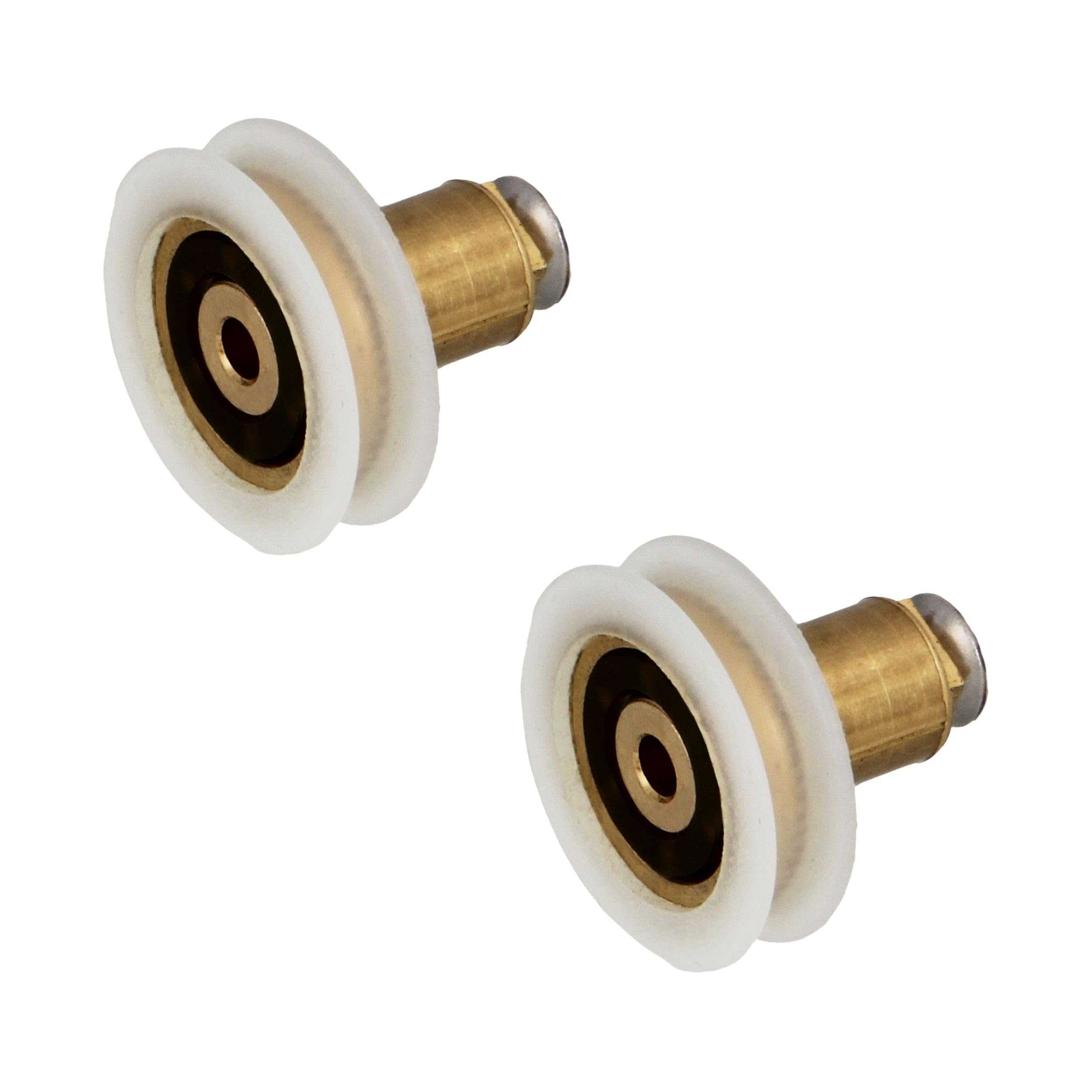 Amig - Cuscinetto Box Doccia | Set di 2 Unità | Ø 22 x 28 mm | Cuscinetto Angolare e Vite M4x8 | Per Porta Scorrevole Doccia | Nylon Bianco