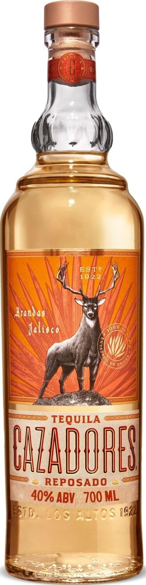 CAZADORES Reposado Tequila, 100% Blue Weber Agave, 40% ABV, 70cl