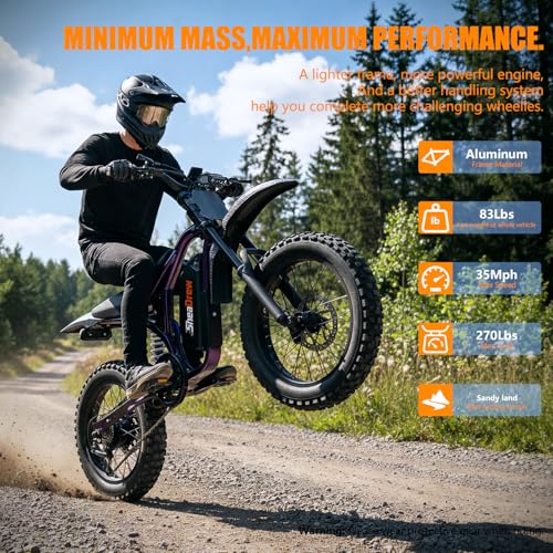 Image of Electric Dirt Bike for Adults 3000W Motor, 40 MPH, 48V Removable Battery, Full Suspension, Hydraulic Brakes, Off-Road All-Terrain Ebike