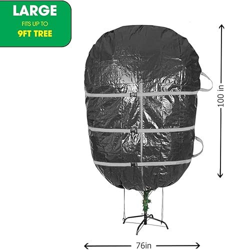 Miniatura 2 de ProPik Bolsa vertical de almacenamiento para árbol de Navidad, se adapta a árbol de Navidad de 9 pies, polietileno resistente, bolsa impermeable,
