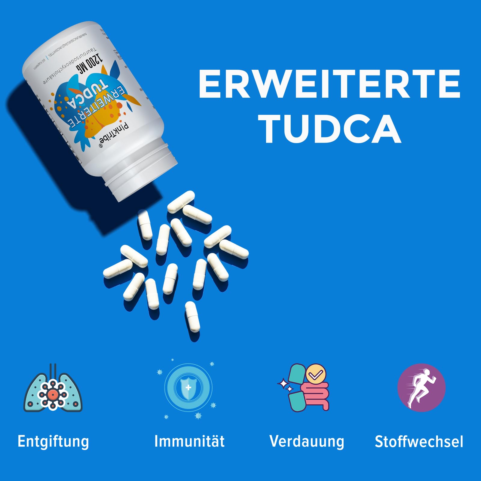 TUDCA Supplement 1200mg pro Portion, 60 Kapseln, Ultra Strength Tauroursodeoxycholic Acid, Erstklassige Qualität