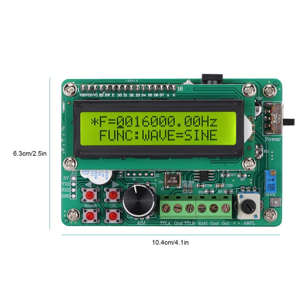 FY1005S Digital DDS Signal Generator, 5MHz Function Signal Source with Frequency Counter Module, Digital Display for Electronic Labs, School Teaching, Research Testing
