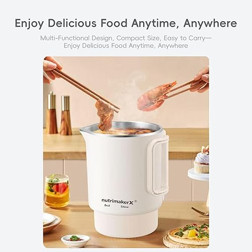 Miniatura 6 de Hervidor eléctrico plegable de alta calidad, apto para viajes, caldera de agua caliente de 21 onzas con para café, té y bebidas instantáneas, diseño