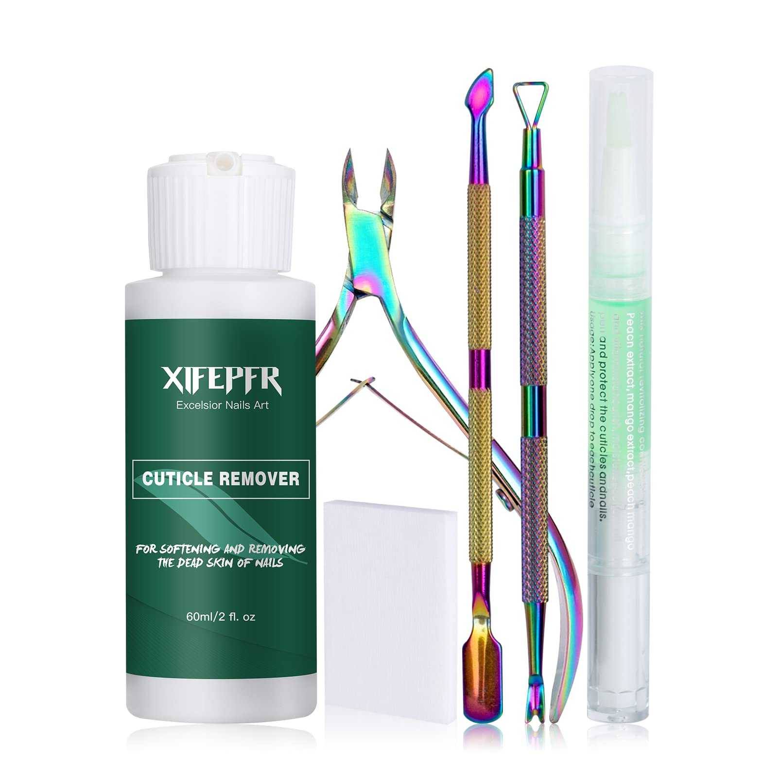 Cuticle Remover Kit, Cuticle Remover Cream & Cuticle Oil Pen for Soften Moisturize, Cuticle Trimmer, Cuticle Nipper, Cuticle Pusher and Nail Cotton Pads for Professional Manicure