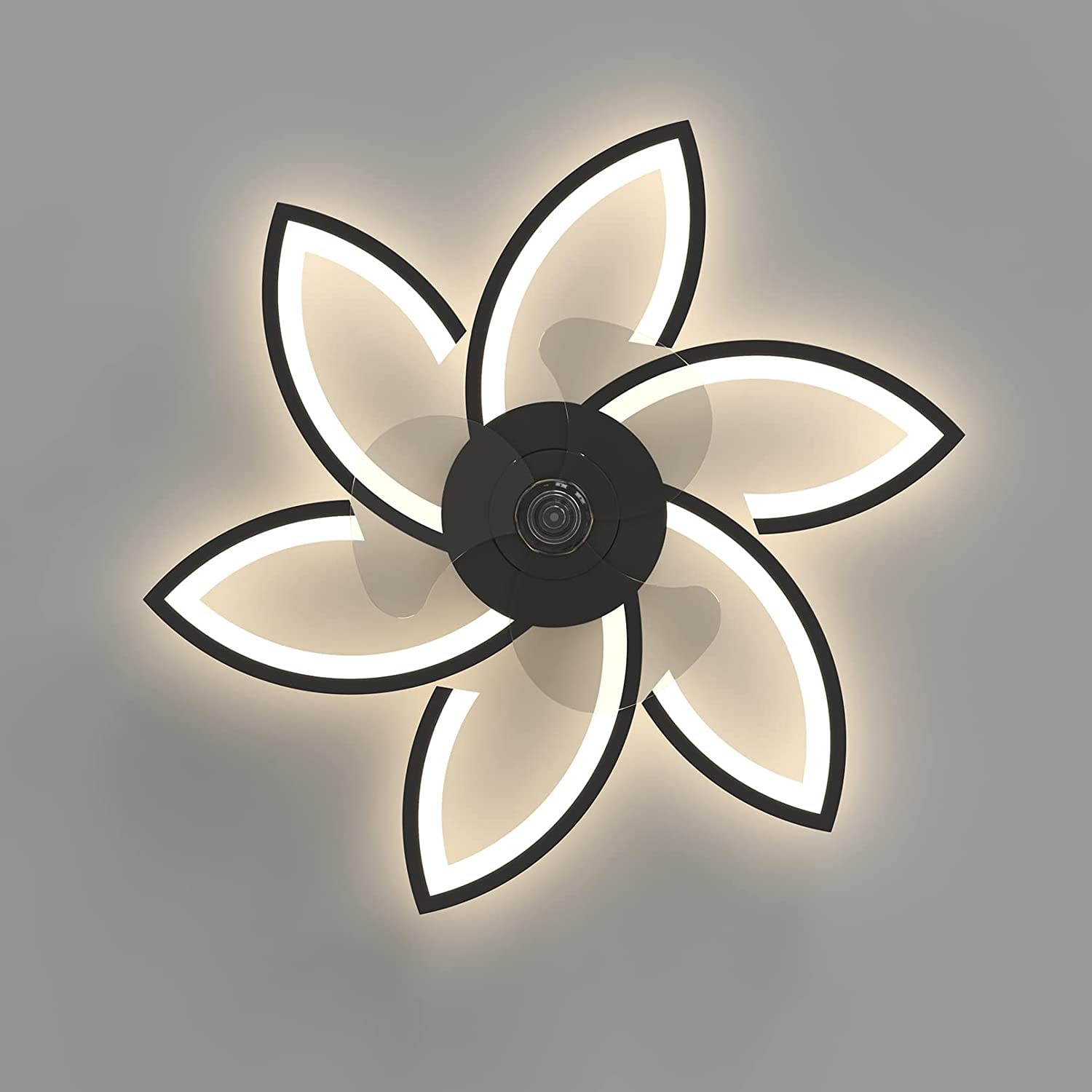 Lampy z wiatrakiem cichy Nowoczesny Wentylator led 6 płomieni lampa Sufitowa ściemniana z Pilotem Lampa Wentylator Jadalnia Sypialnia Wentylator do Salonu 78cm, 72W (czarny)