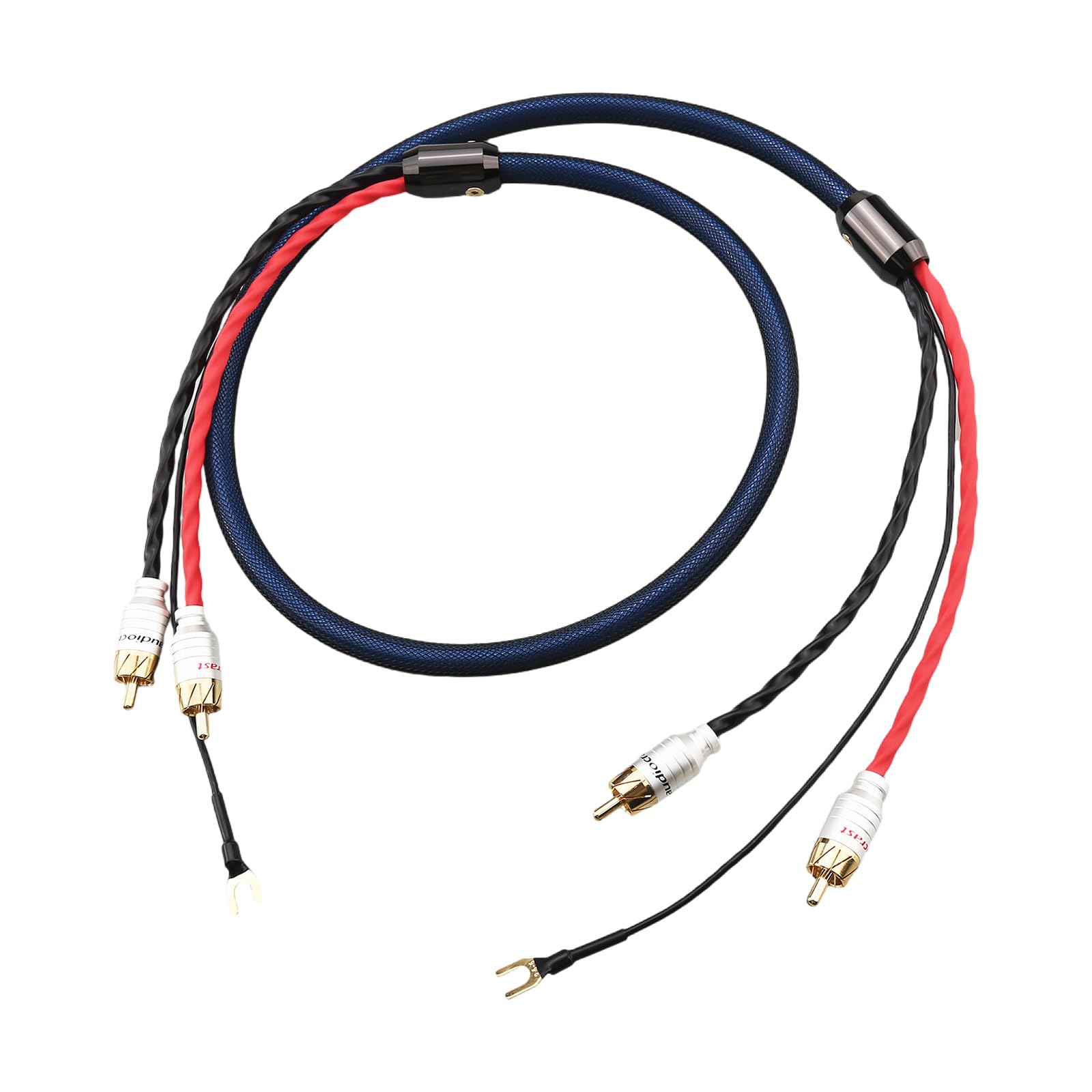 Giradischi 2RCA cavo con schermatura rivestita in argento migliora i bassi e alti chiari Cavo di registrazione Premium