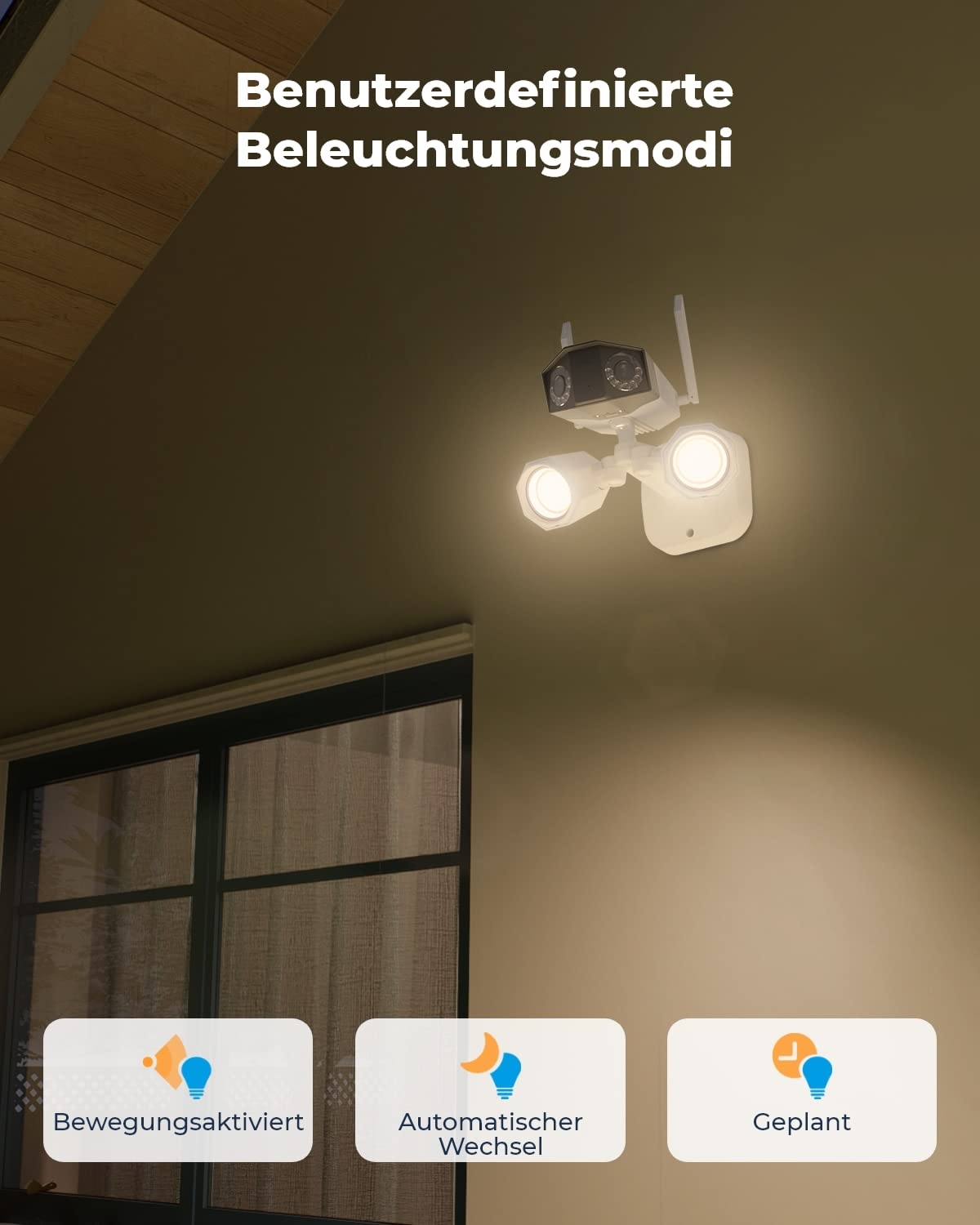 Reolink 4K Floodlight Überwachungskamera, 180° Weitwinkel, 2,4/5 GHz WLAN | Kamera Outdoor mit Smarte Beleuchtung, Personen-/Fahrzeug-/Tiererkennung, IP67, Wired Außenkamera, Duo Floodlight WiFi