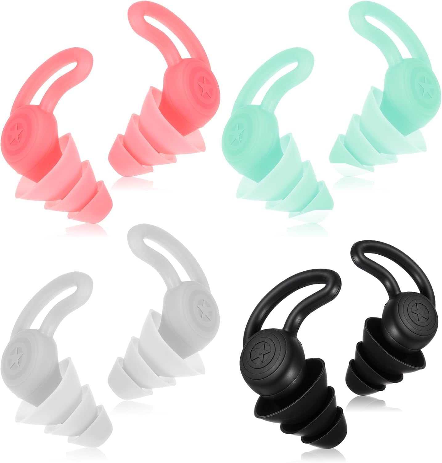 Kids Noise Cancelling Ear Plugs, 4 Pairs Reusable Kid Ear Plugs for Adults and Kids Noise Reduction, Sleeping, Concerts, Travel, Swimming (Black, Pink, Green, Gray)-image-36