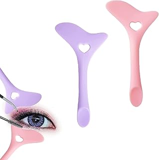2 Pcs Eyeliner Stencil, Multifunctional Eyeliner Stencil Drawing Aid Tool, Silicone Eyeliner Tool Reusable Eyeliner Winged Aid Eyeliner Applicator for Makeup Tool (Pink and Purple)