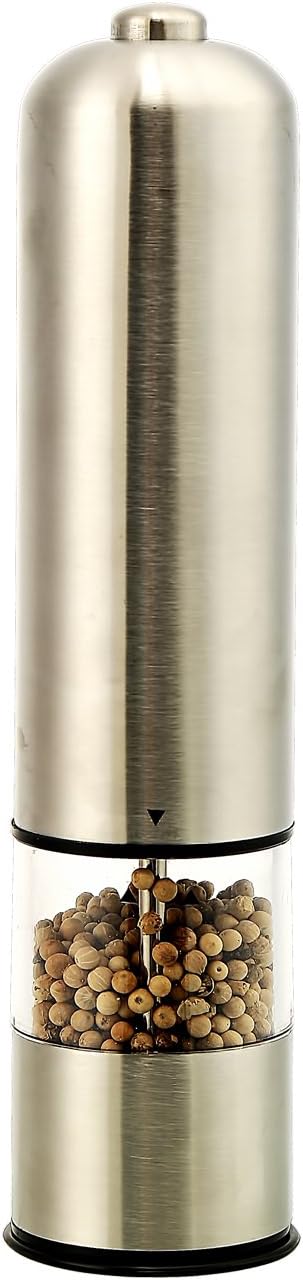 Electric Pepper mill, VIPDNA Stainless Steel Pepper and Salt mill grinder with adjustable Coarseness- Automatic pepper mill and salt mills with led light