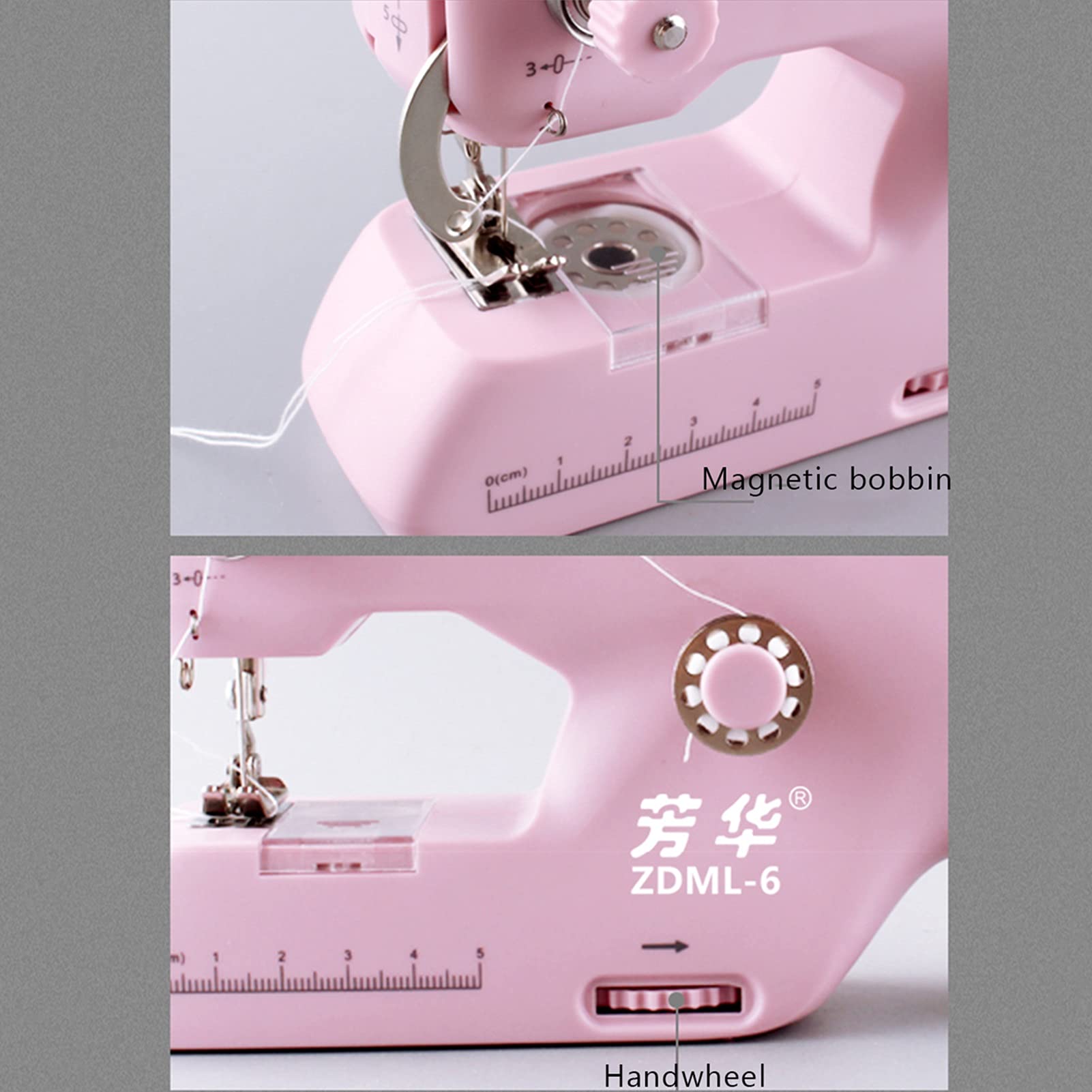 Macchina da Cucire A Mano,Piccola Mini Macchina da Cucire Elettrica Manuale per Tende di Abbigliamento Fai da Te,per Principianti,Amanti del Cucito,Artigiani (Color : White)