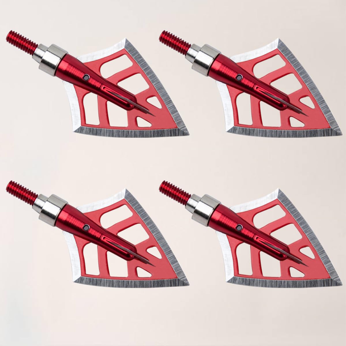 TOYANDONA Puntas de Flecha Rosca para Tiro, Acero Inoxidable, Compatibles Recurvo y Compuesto, 4 Unidades, Diseño Rojo y Tiro al Aire Libre