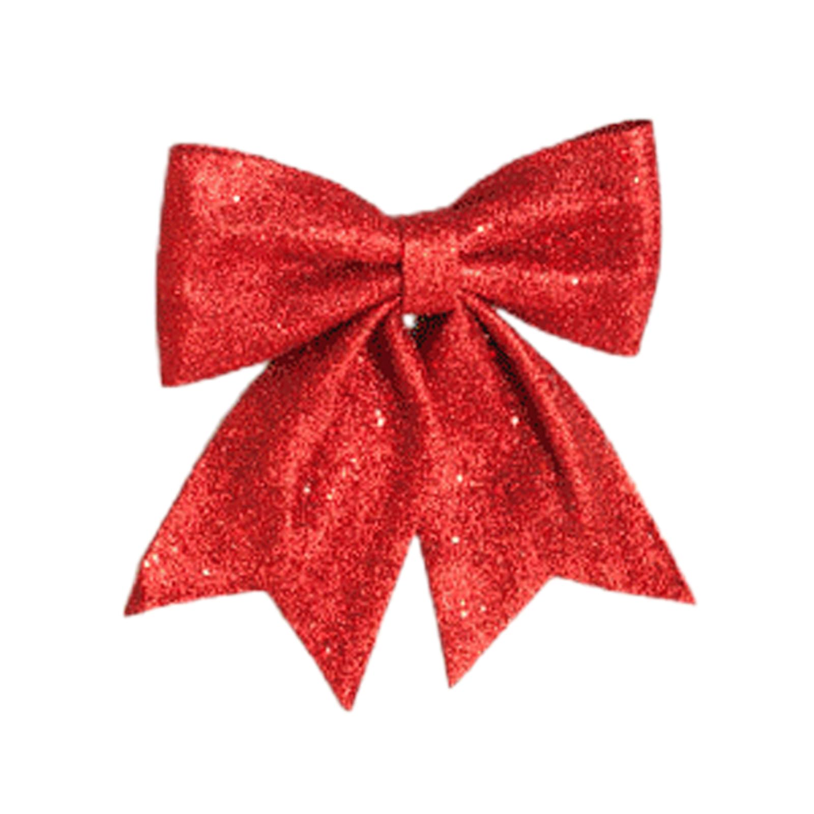 Jazuaiao Glitter Christmas Bow Decor Korean Fashion Christmas Tree Wreath Decorative Accessories Festival Atmosphere Glitter Bow Decor Korean Fashion Tree Wreath Decorative Accessories