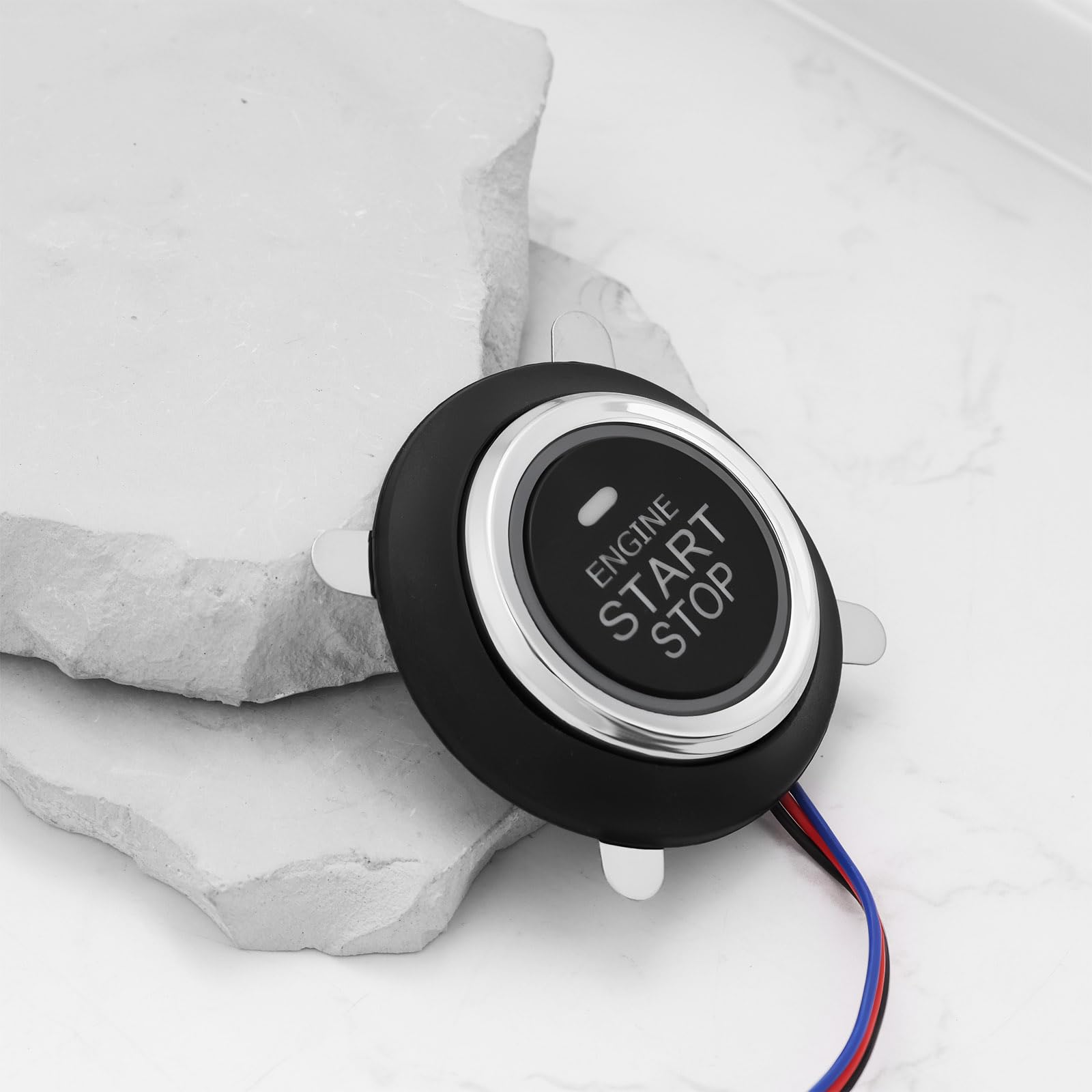 Bouton Poussoir Démarrage Sans Clé 12V OTOTEC - Pour Voiture, SUV, Camion, Avec LED (Diamètre 40.8mm) - 11
