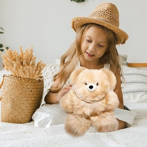 Miniatura 3 de Suave y tierno oso de peluche de alpaca para bebé, 18 pulgadas, animal de peluche de alpaca premium hecho a mano sobre piel auténtica de Alpaka.