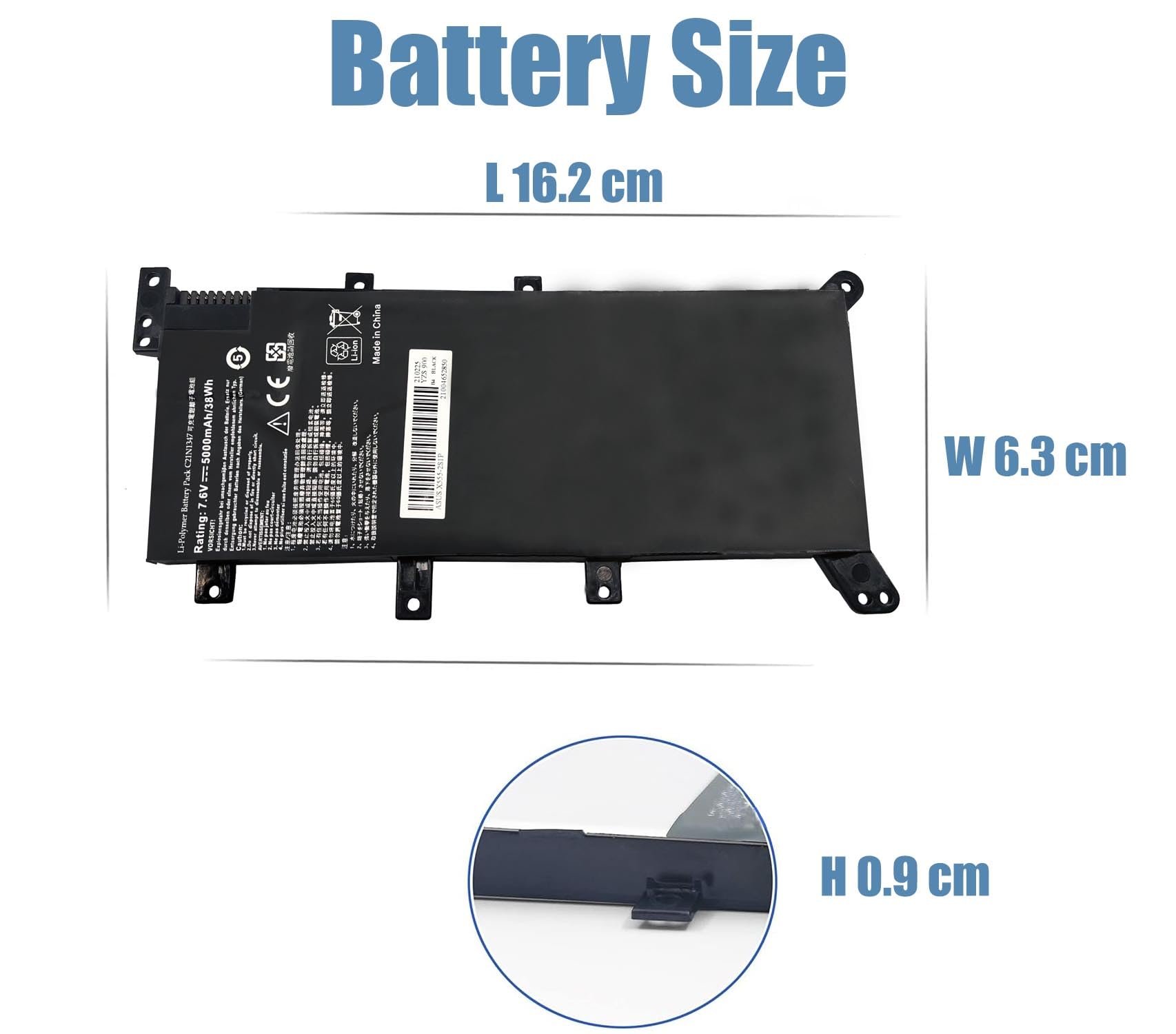 C21N1347 2ICP4/63/134 Laptop batteria di ricambio per ASUS X555 X555LA X555LD X5