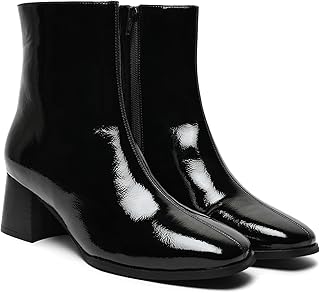 yoho Slays Gloss High Ankle Heeled Boots for Women | Comfortable and Stylish with Low Block Heel | Casual,Formal Wear for Winter BOOT 102-picture-35