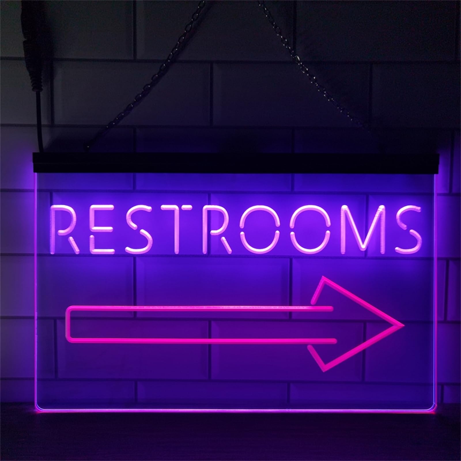 REWIS Restroom Arrow Point to Right LED Neon Signs