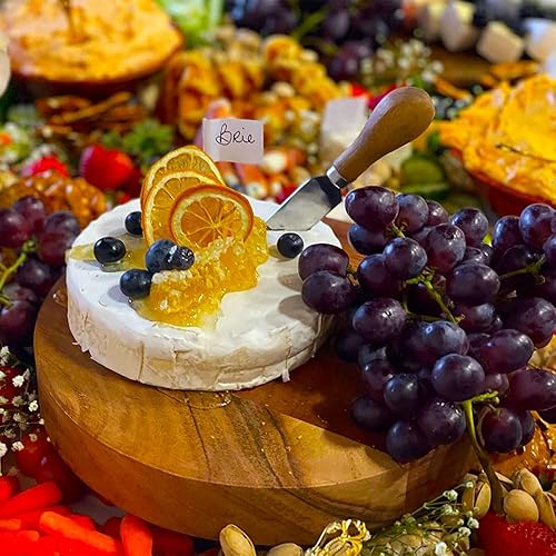 Miniatura 5 de Juego de cuchillos esparcidores para tablas de charcutería mantequilla de queso con asas de madera mini pinzas para servir cucharas tenedores