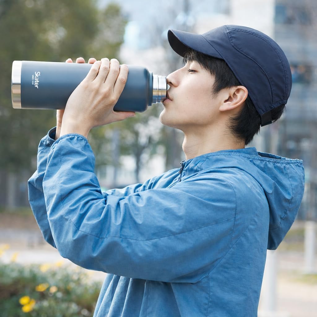 Skater STSC15-A Water Bottle, 50.4 fl oz (1,500 ml), 5.9 fl oz (1.5 L), Large Capacity, Thermal Insulated, Stainless Steel Mug Bottle, Sports Bottle, Easy to Clean, Wide Mouth, Sand Beige