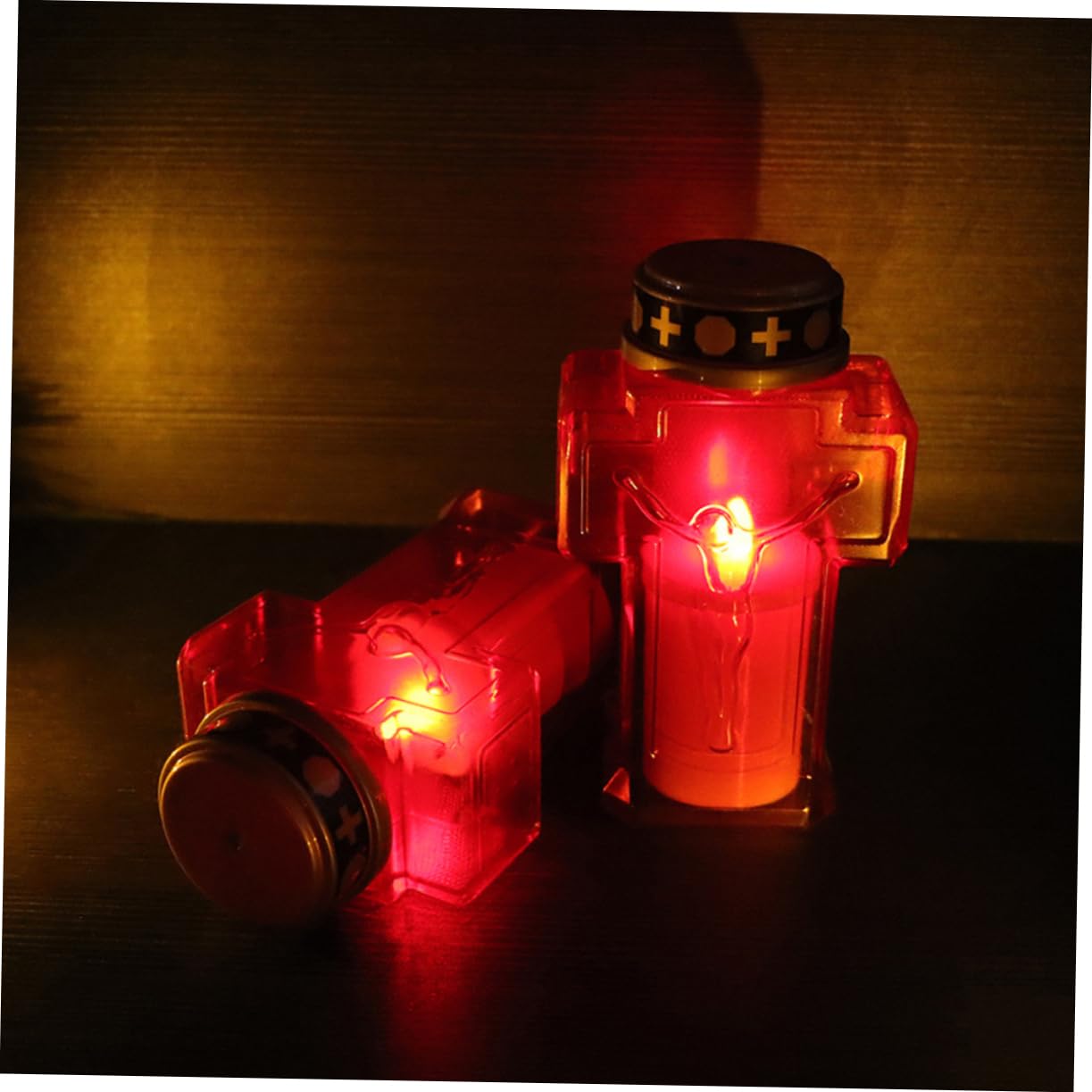 Uonlytech 6pezzi Lampade Elettriche Flameless Per Cimitero Decorazioni Per e Candela Lampade Per Cerimonie e Memoriali Design e Durevol Cera