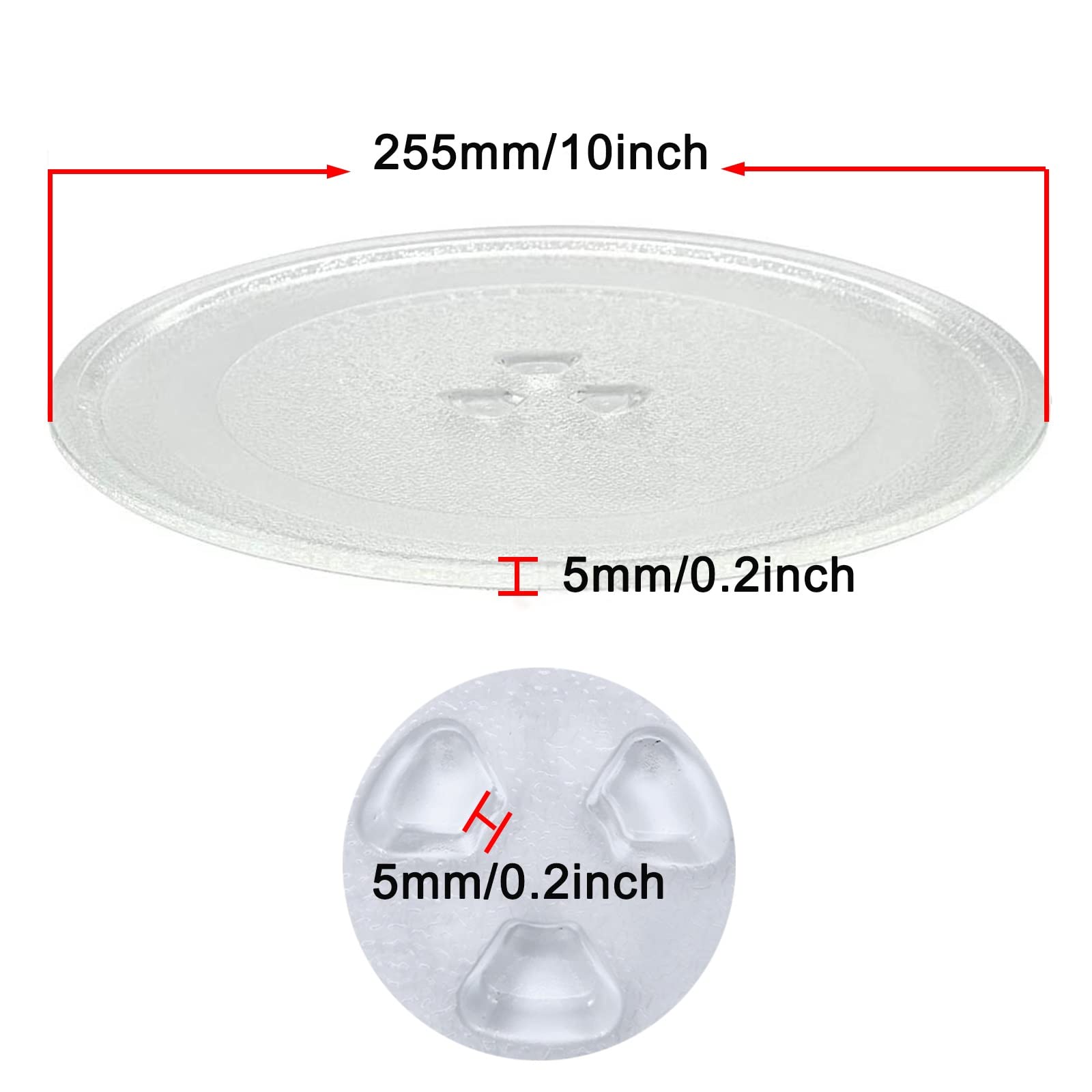 WORDFUN Bandeja De Vidrio para Microondas, Redondo Plato Giratorio para Microondas, Placa De Cristal Resistente A Los Arañazos con Anillo Giratorio Y Soporte, para Calentar Alimentos