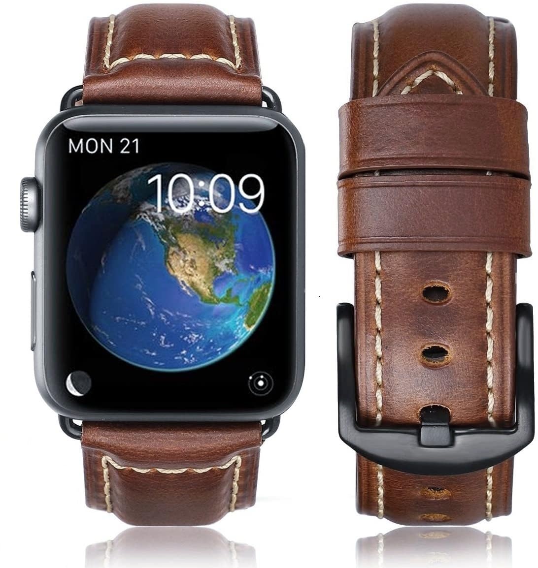 HUAFIY Leather Strap for Apple Watch Strap 38 mm 40 mm 41mm