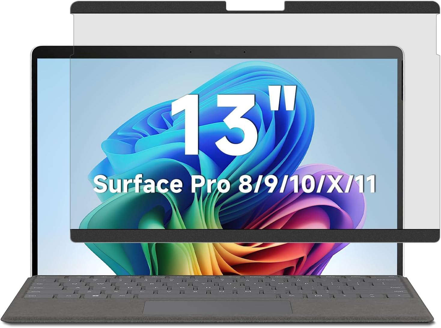 STARY Magnetischer Displayschutz aus gehärtetem Glas für Surface Pro 8/9/10/11/X 13 Zoll, Microsoft Surface Bildschirmschutz abnehmbare Privatsphäre-Folie für Surface Pro 8/9/10/11/X