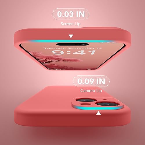 Miniatura 8 de SuydanBox Funda de silicona compatible con iPhone 15, con 2 protectores de pantalla (negro)