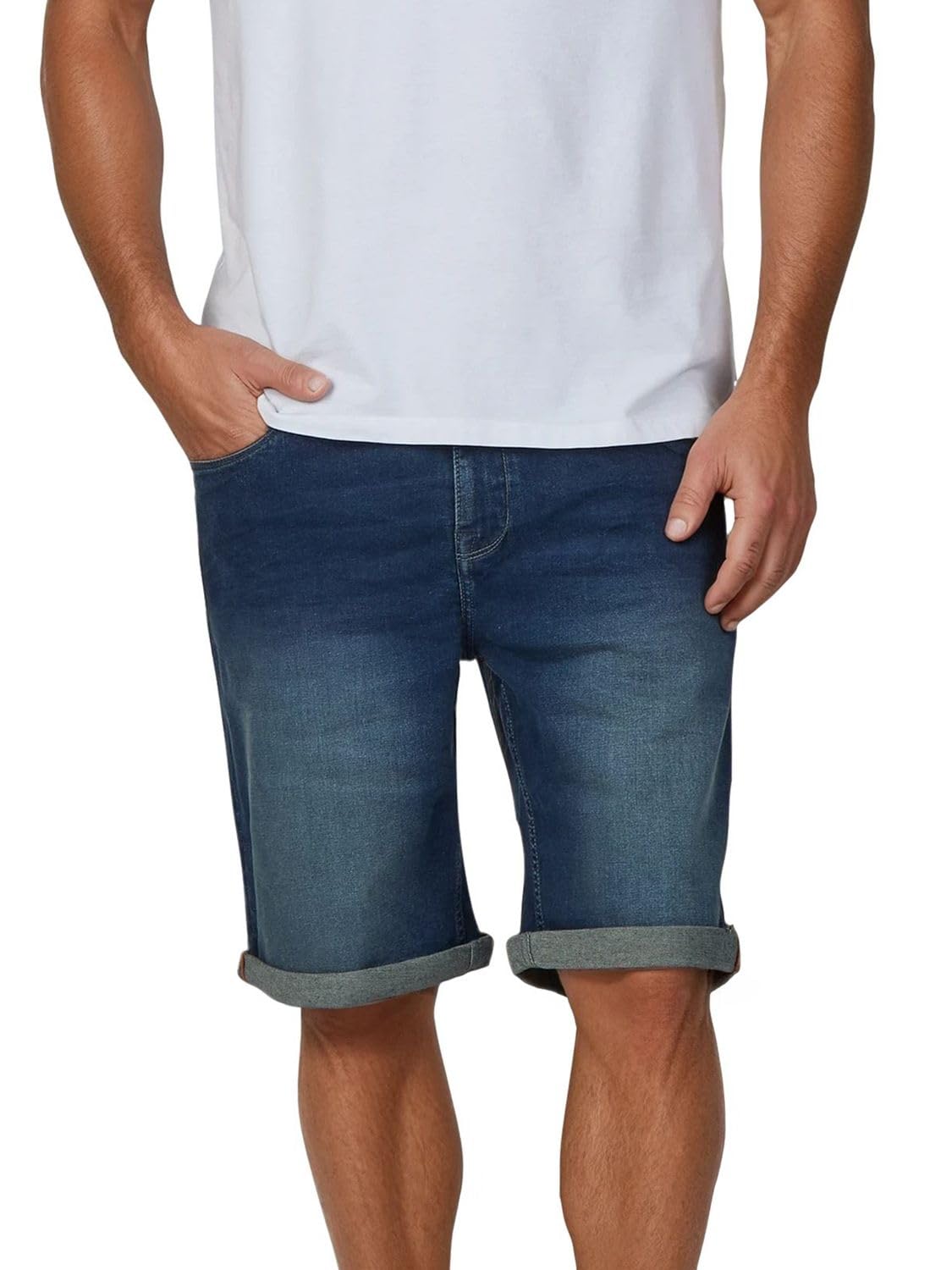 riverso Jeans Shorts Herren Stretch Kurz Regular Fit RIVUdo Kurze Hosen Bermuda Shorts Sommer Denim Einfarbig Grau Blau Schwarz 30 31 32 33 34 36 38 40 42 44 46