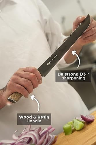 Miniatura 2 de Dalstrong Cuchillo para rebanar  Valhalla Series Ravenstone Black Blade Titanium Coated  Premium 9CR18MOV HC Steel  Mango de resina y madera  Navaja