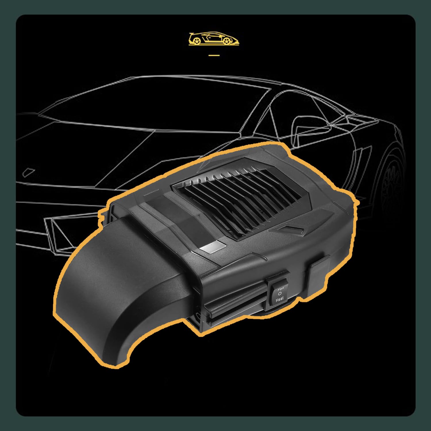 Chauffage de voiture portable 12 V avec prise allume-cigare, fonction de chauffage et de refroidissement rapide 2 en 1, rotation à 360 °, ventilateur de chauffage de voiture, dégivrage de