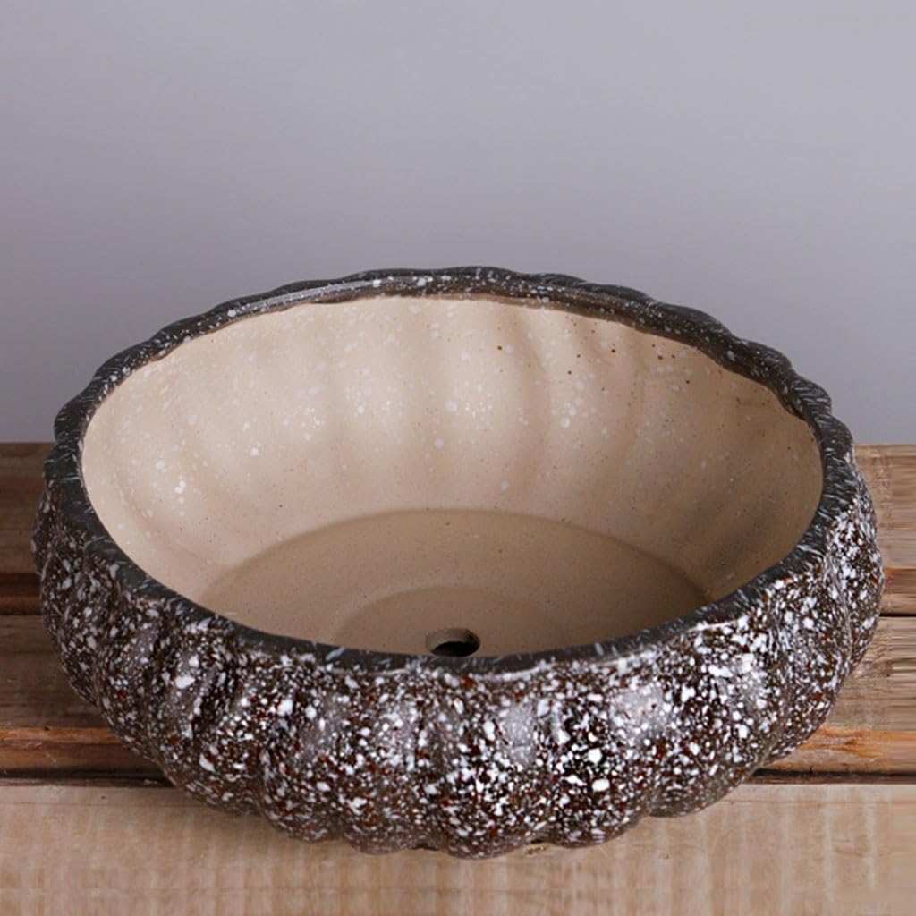 Vasi Per Piante Da Interno Vaso for fiori succulenti di grande diametro Vaso for fiori grande in ceramica Vaso for piante succulente in ceramica ruvida semplice Fioriere Per Piante Da Esterno(E)