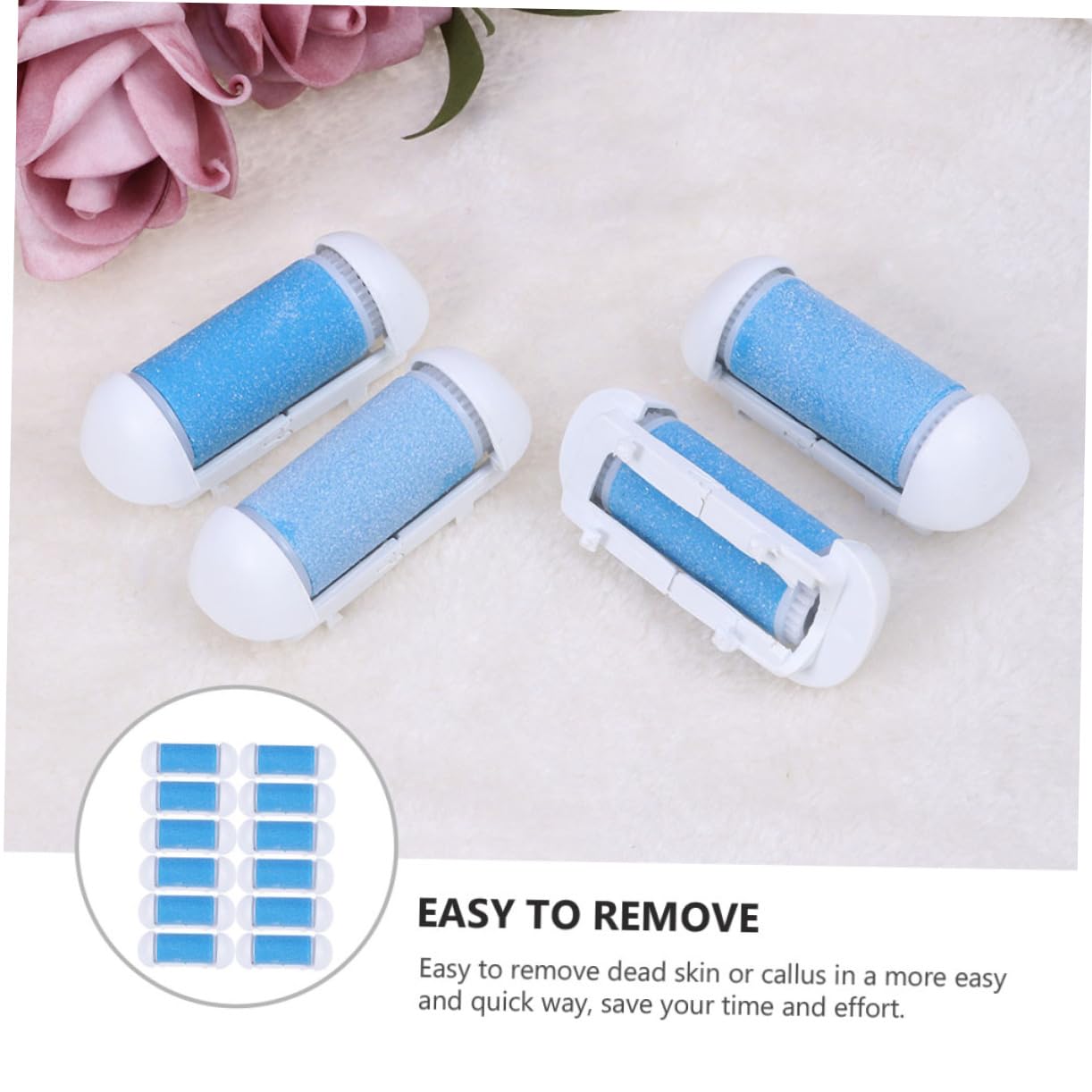 minkissy 36piezas Rodillos De Repuesto Para Limas De Pies Eléctricos Superficie Áspera Para Eliminar Durezas y Piel Muerta Diseño Curvado Compatibles Pedicura y Cuidado De Pies