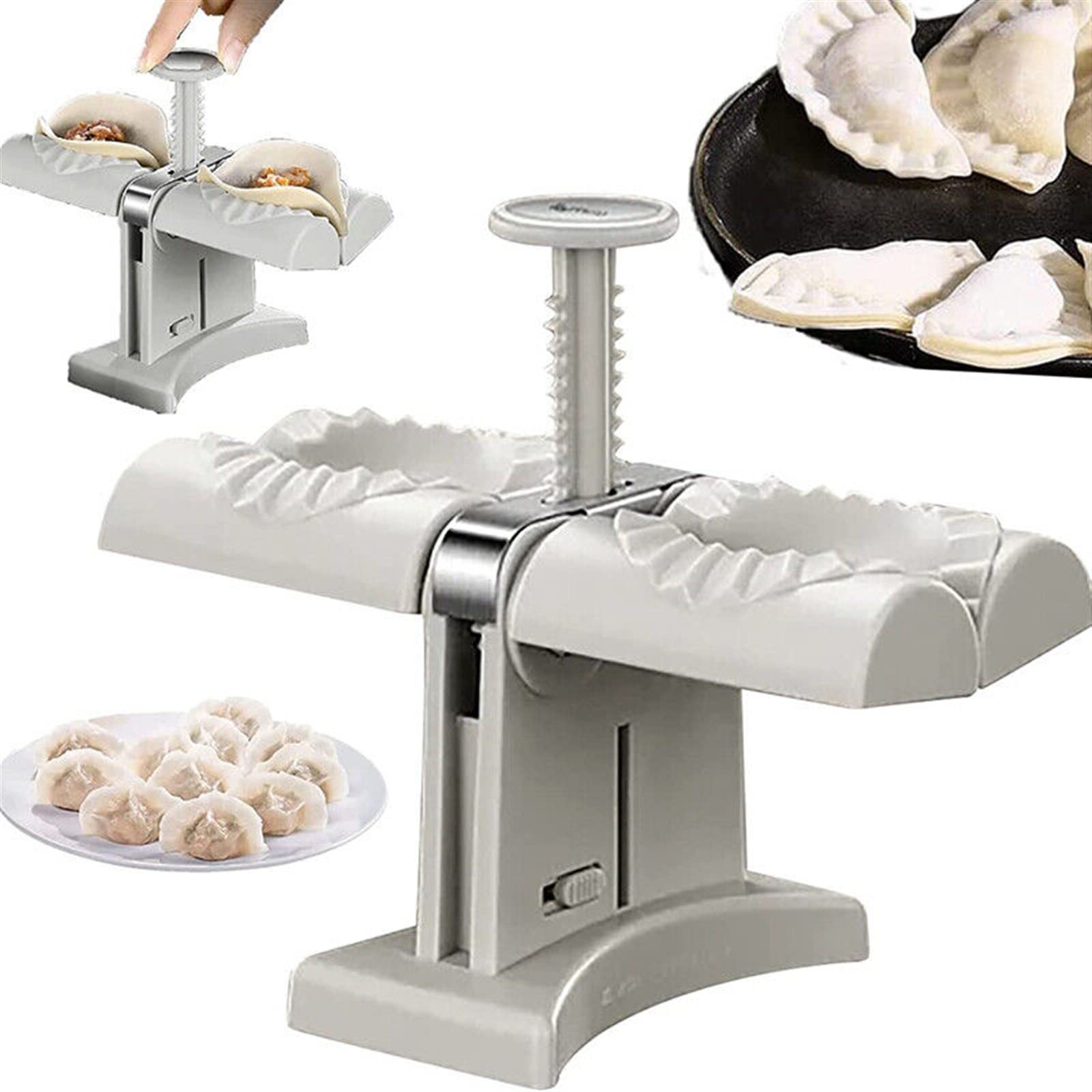 WBOOO Household Double Head Automatic Dumpling Maker, Dumpling Skin Maker Molds, Dumpling Maker, Ravioli Press Mold Making Tool, Make Dumplings Empanadas Quickly, Kitchen Gadgets