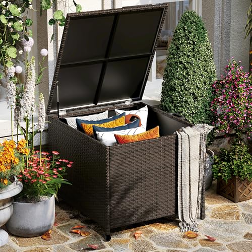 PeacefulHues Outdoor Storage Box with 2 Wheels & Handle- UV