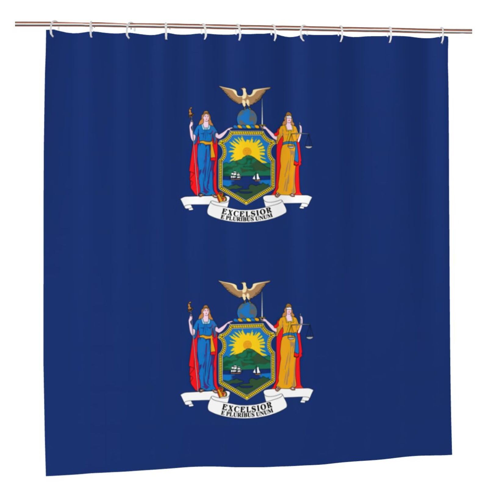 Rideau de douche New York haut de gamme en polyester durable à œillets inoxydables