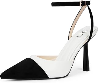 QIY Closed Toe Heels for Women Pumps High Heel Strappy Sandals