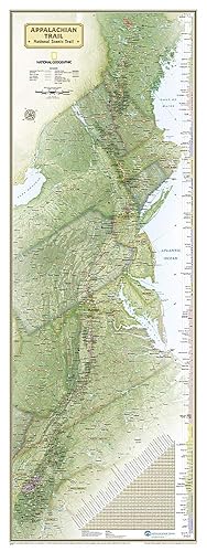 National Geographic Appalachian Trail Wall Map in gift box (18 x 48 in) (National Geographic Reference Map)