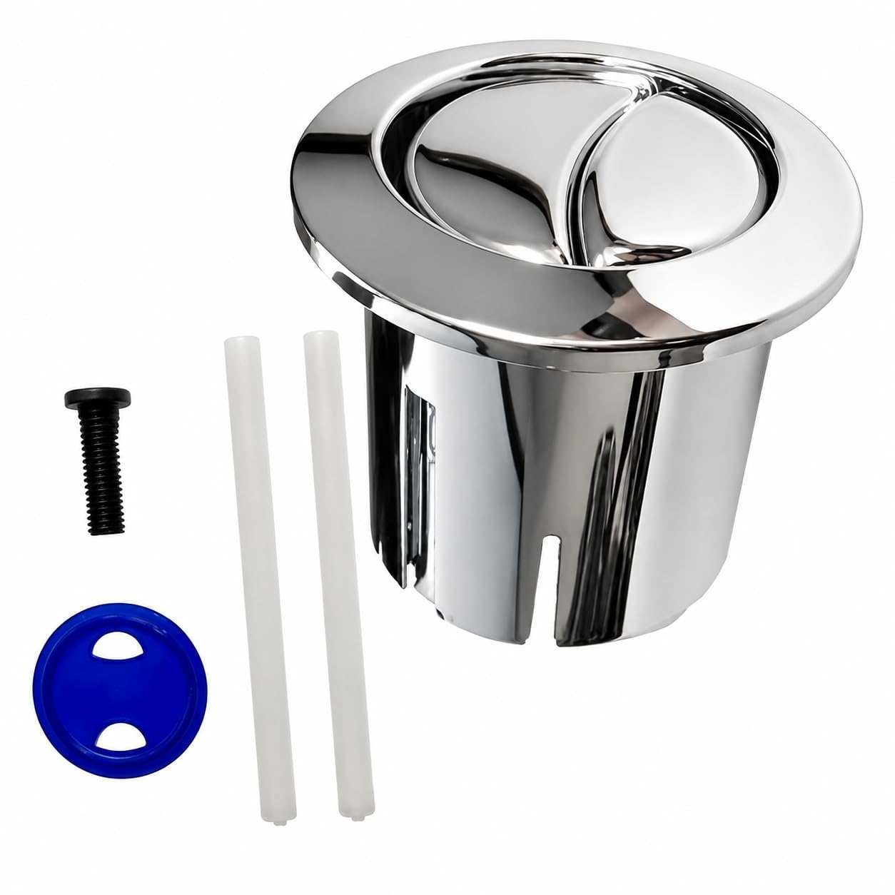 Roca Style Dual Flush Cistern Short Body Push Button D1D with Plain Rods AH0002100R