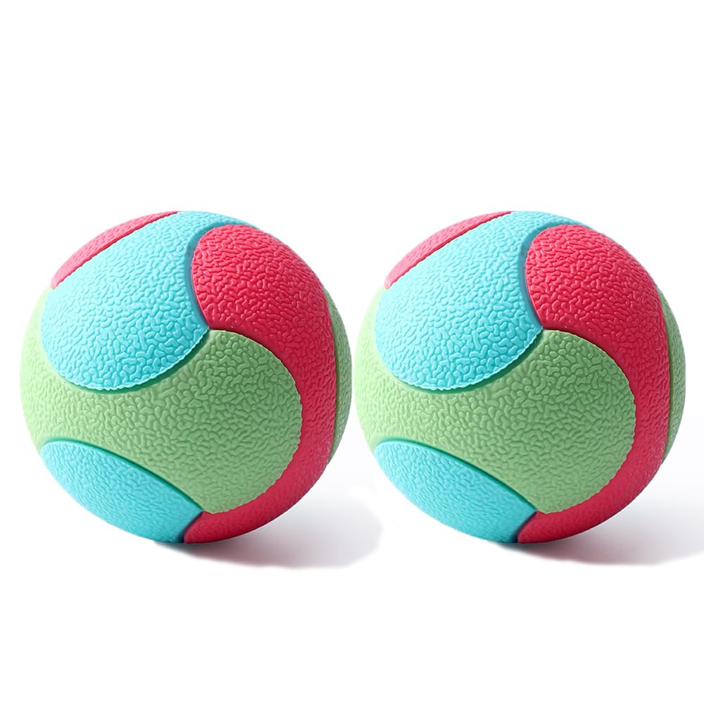 Coogime Pack of 2 Dog Balls Made of Natural Rubber