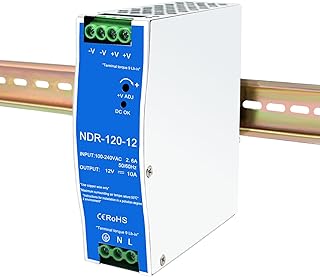 NDR120-12 DC 12V Din Rail Power Supply Slim 120w 10A(Input:100-240VAC,Output:12VDC,50/60HZ) Switching Power Supply Adapter(Volts_of_Direct_Current, 12
