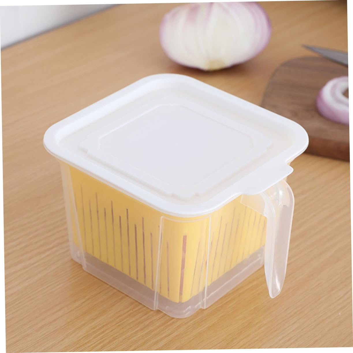 Ciieeo 2 scatole doppie versatili per alimenti, accessori da cucina per verdure fresche e frutta, design di drenaggio mantiene il cibo asciutto e nutriente per frigorifero contenitori organizer