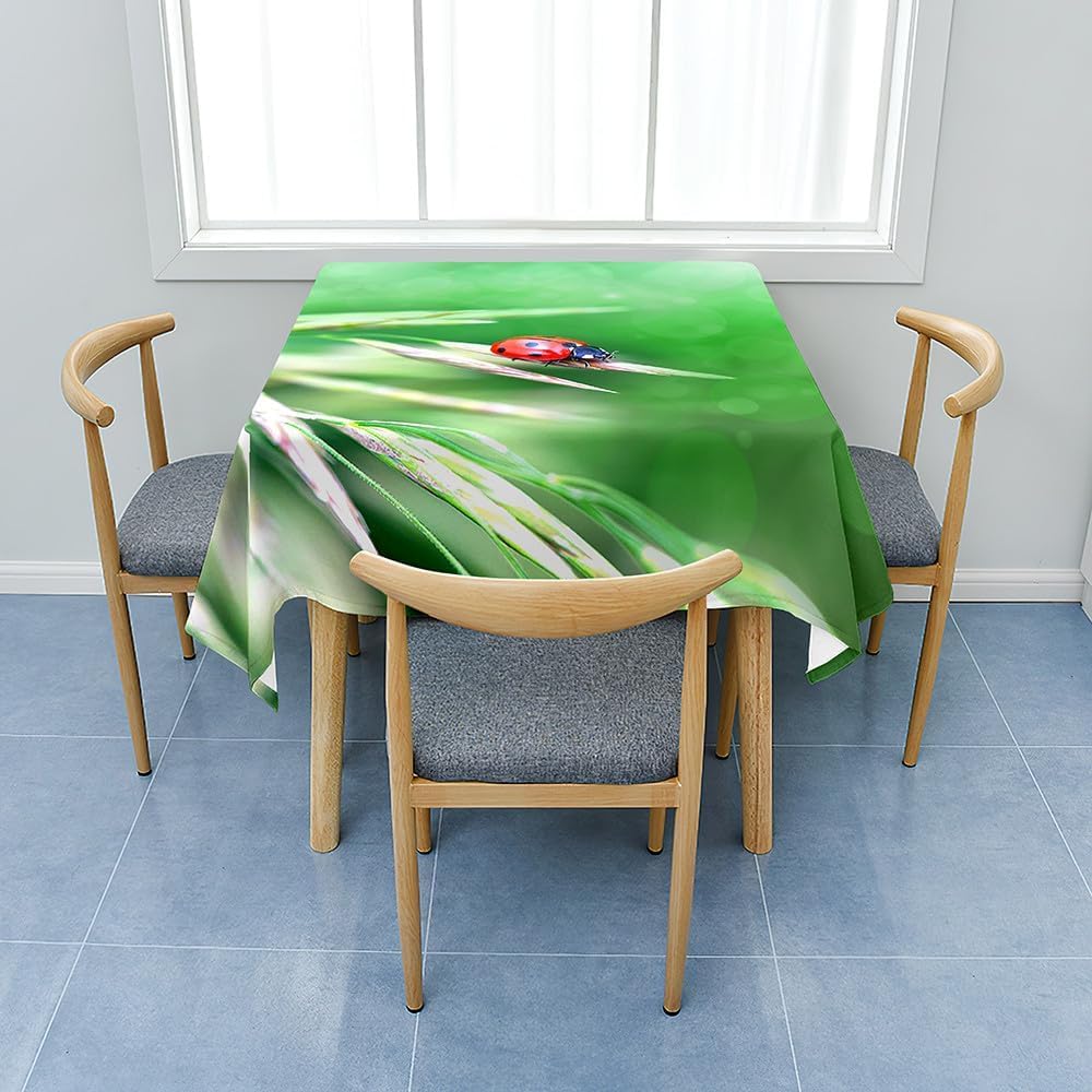 Tischdecke Outdoor Insekt Tischdecken Abwaschbar 3D Grün Tischtuch Wasserdicht Wetterfest für Party Biertisch, 140x300 cm Q.P3450