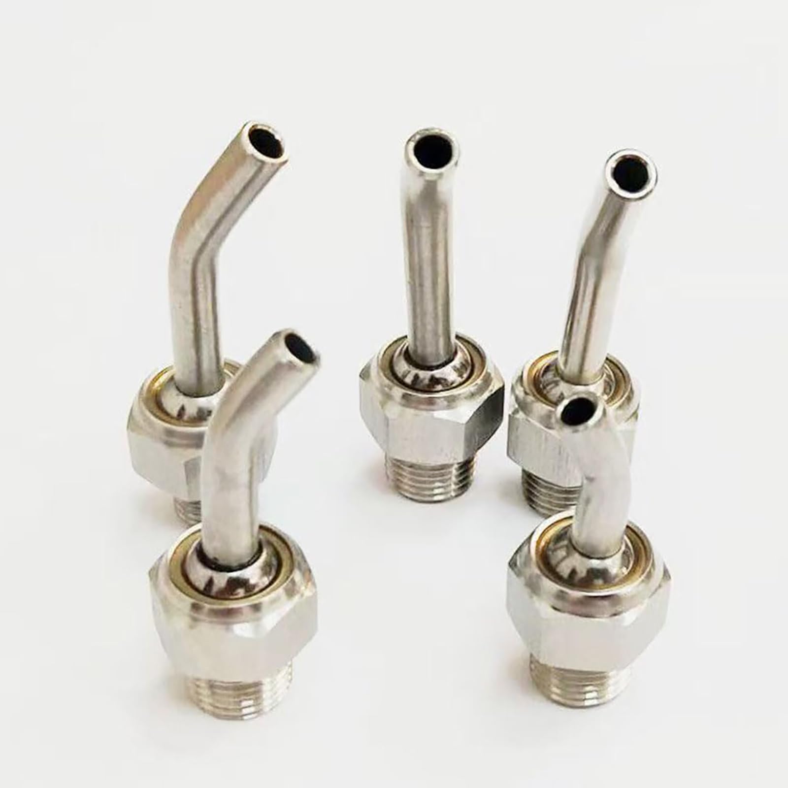304 Stainless Steel coolant is Aimed at CNC Lathe Cutting Nozzle, 360°Steering high Pressure Cutting Oil Cooling Industry Nozzle air Blowing Nozzle(10 Pieces nozzles)M10*1.0_Tube length 35mm(1.38in)