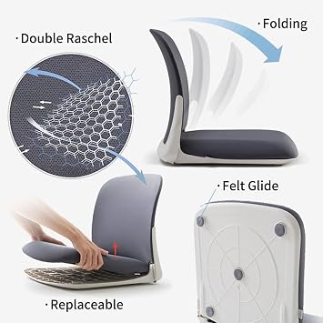 Floor Chair Fabric Folding, Replaceable, Double Raschel UPS Delivery (Beige)